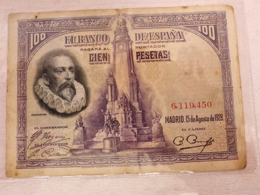 Banconota da 100 pesetas 1928