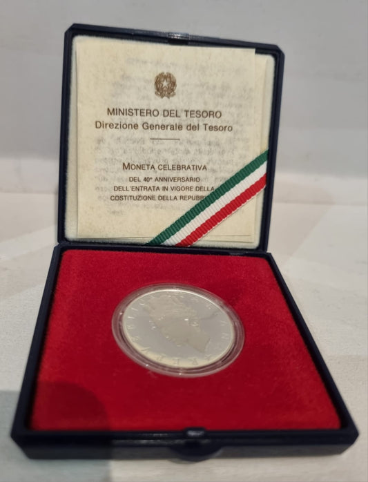 moneta 40. anniversario Costituzione Repubblica Italiana 1988