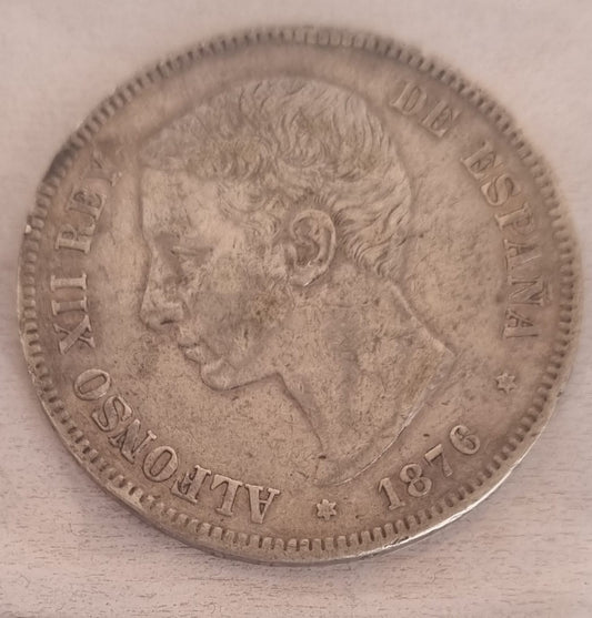 Moneta 5 pst Alfonso XII 1876