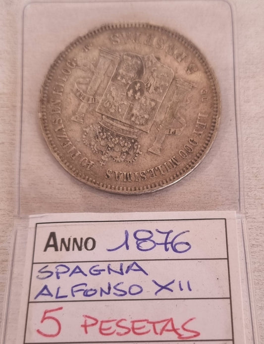 Moneta 5 pst Alfonso XII 1876